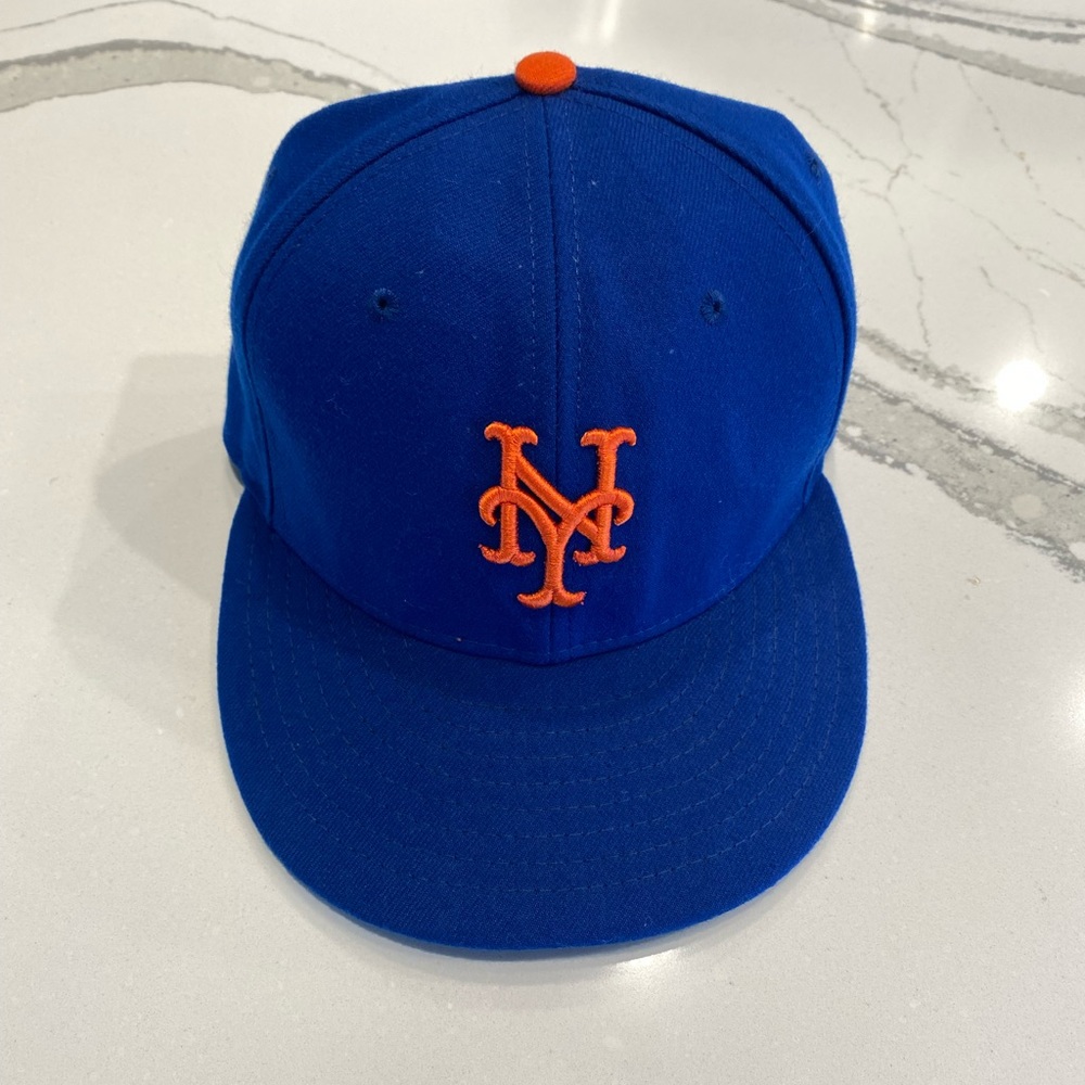 Men’s NY Mets New Era Royal/Orange Authentic On Field 59FIFTY Fitted Hat 7 3/8